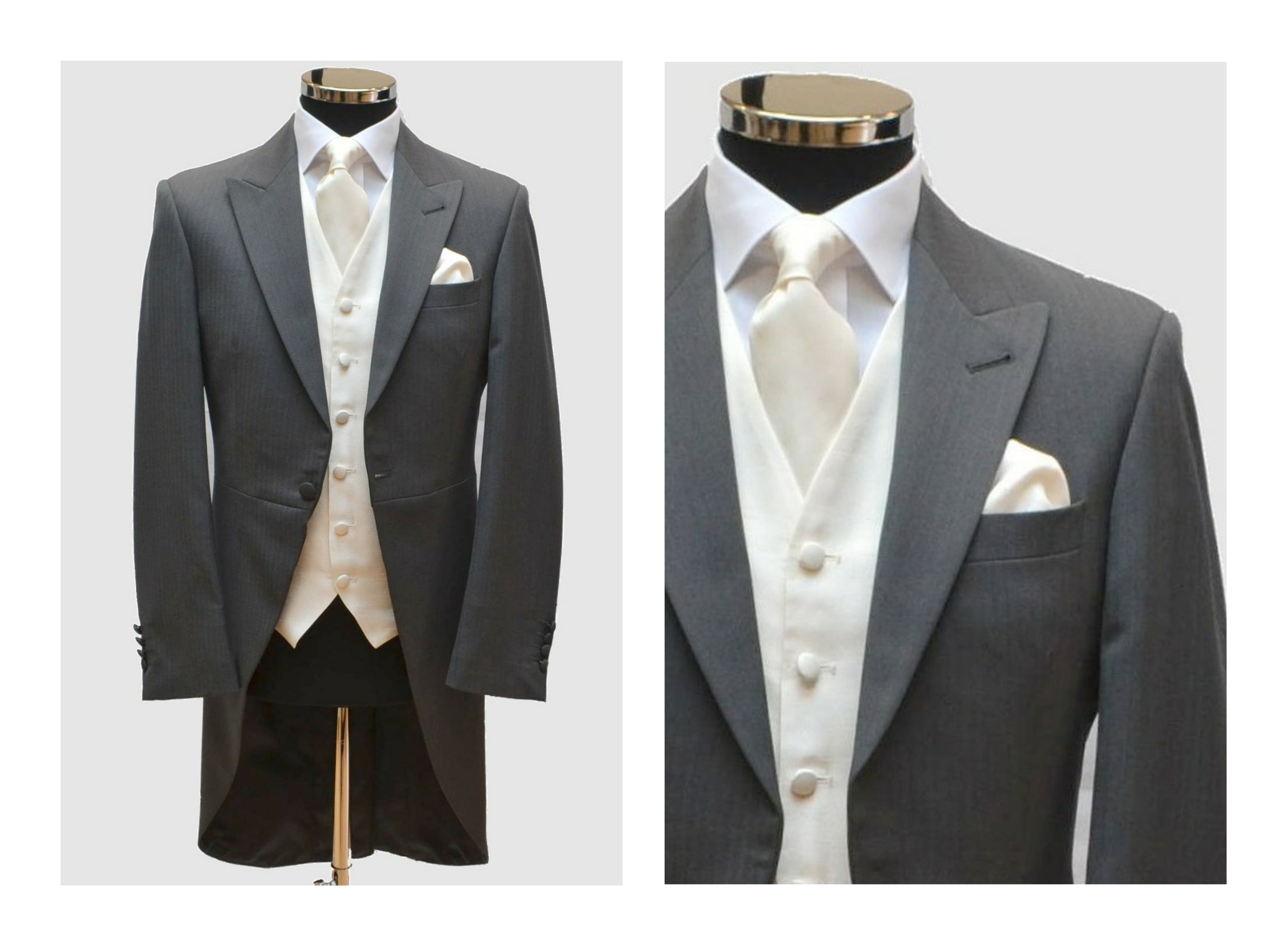 off white suit with waistcoat